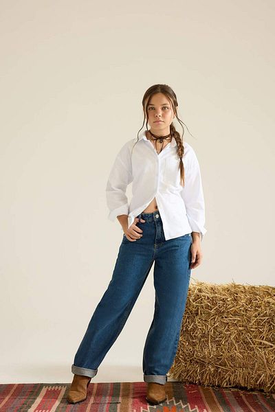 DeFacto Girls Baggy Fit Wide Leg Jean Pants F7166A825Au