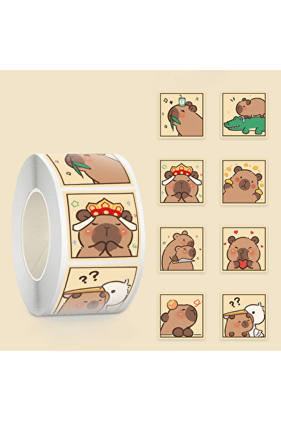 Miniso 500 قطعة/لفة ملصقات كابيبارا لطيفة، رسومات جرافيتي، ملصقات زخرفية جمال...