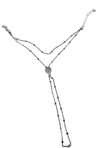 TAKIŞTIR Silver Color Stone Detailed Shahmeran