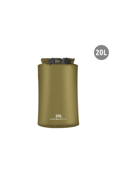 Choice حقيبة جافة خفيفة الوزن سعة 20 لترًا باللون الأخضر العسكري، حقيبة جافة مقاومة للماء للاستخدام في الهواء الطلق للتخييم والمشي لمسافات طويلة وقوارب الكاياك