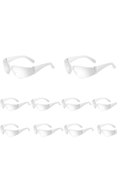 Choice transparent-10pcs Clear Safety Glasses Anti-Fog Protective Eyewear For Men Women Scratch Impact Resi