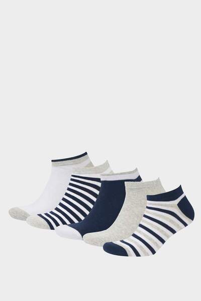 DeFacto Men's 5-Piece Cotton Booties Socks F5279Axns