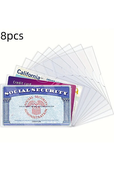 Choice 8pcs 8 pcs of PVC card protective cover, suitable for social security, medical insurance, and credit