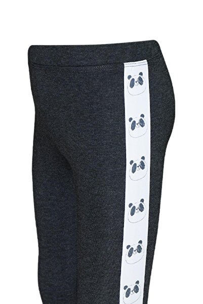 LOVETTI Anthracite Girl's Hooded Side Panda Printed Leggings