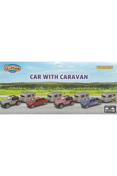 Van Manen Set masina de teren cu rulota argintie, 16,5 cm, c