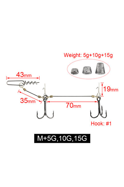 Choice مجموعة موصلات دبوس ومسمار وخطاف لصيد الأسماك من سبينبولر ستينجر مع وزن...
