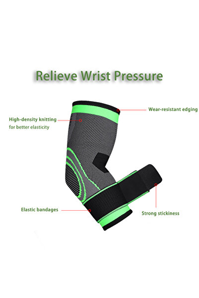 Choice كم ضغط الكوع الأخضر L، دعامات لتخفيف آلام المفاصل والمعصم، التهاب المر...