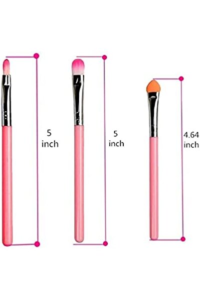 Generic 5 Pcs / Pack Pink Mini Eyeshadow Foundation Eyebrow Lip Makeup Brush Fine Beauty (LIGHT PI