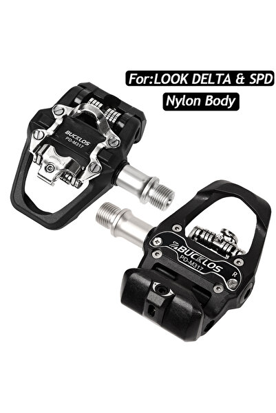 BUCKLOS دواسة دراجة هوائية من النايلون، دواسة بدون مشابك لنظام Look Delta، دو...