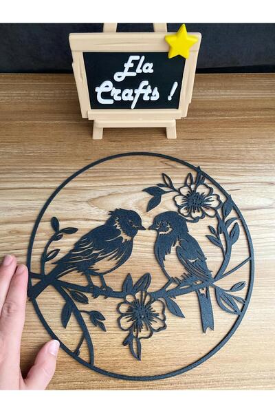 Ela Crafts 🕊️ 3D İki Kuşlu Dekoratif Duvar Süsü – El Yapımı Modern Ev Dekoru