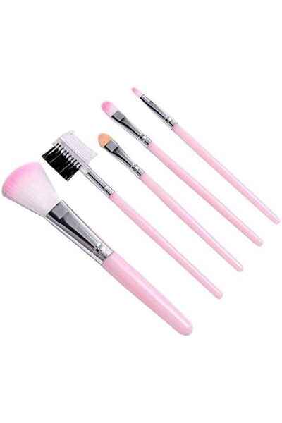 Generic 5 Pcs / Pack Pink Mini Eyeshadow Foundation Eyebrow Lip Makeup Brush Fine Beauty (LIGHT PI