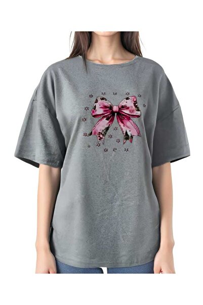 KOZİA OUTDOORS Γυναικείο βασικό μπλουζάκι με στάμπα χιονονιφάδας και φιόγκο