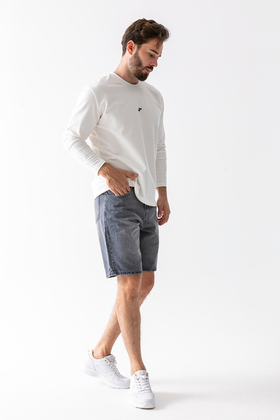 JB John Borners Men's Relaxed Fit 100% Cotton Denim Shorts Gray - 5328