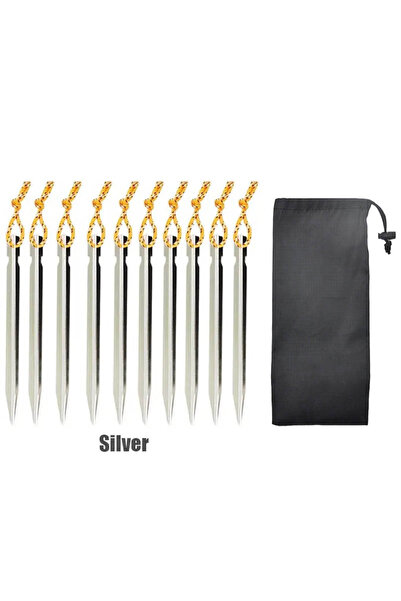 Choice 10PCS Silver withbag 10pcs/Set Aluminum Alloy Ultralight Tent Pegs 18c...