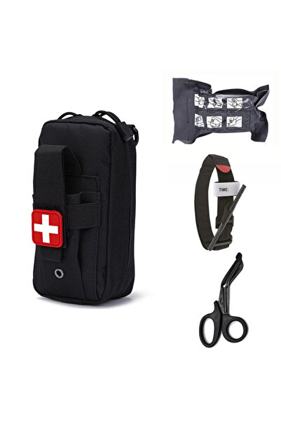 choice2 حقيبة مولي سوداء EDC ضمادة طوارئ EMT عاصبة مقص مجموعة الإسعافات الأول...