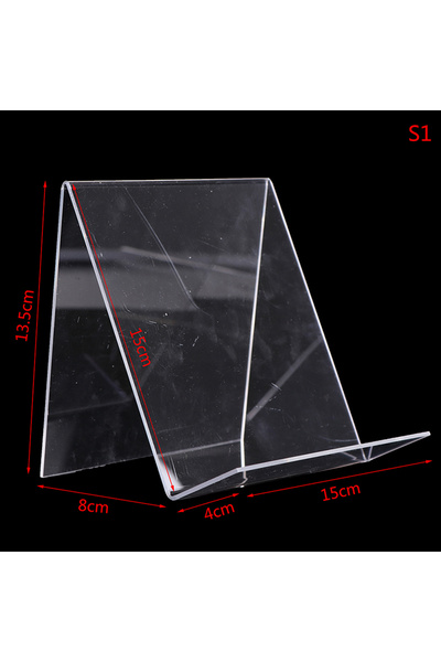 Choice حامل عرض كتب أكريليك شفاف S1 قطعة واحدة حامل كتب سطح المكتب رف كتب كتا...