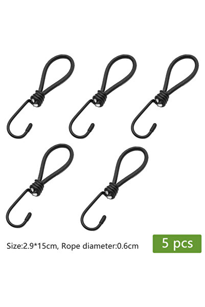 Choice 5 قطع سوداء 5/10 قطع خطاف حبل مرن قوي للخيمة الخارجية خطاف حبل مرن متع...