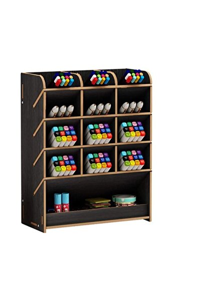 COOYA Wooden Desk Organizer Box,Multifunctional DIY Pen Holder Box,Desk Stationery, for Office,School