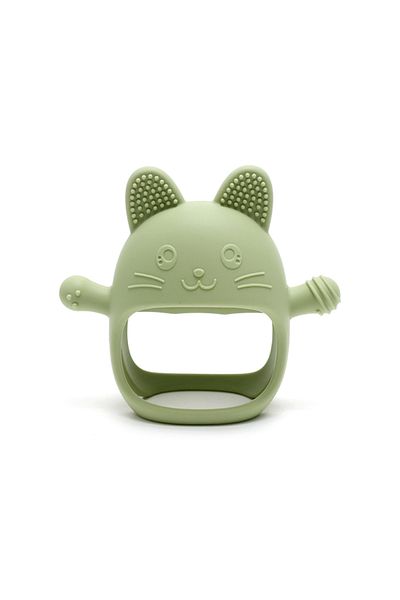 Choice green Baby Teething Mittens - Food-Grade Silicone Glove Chew Toy, Anti-Sucking Hand Guard, Cute Bunn