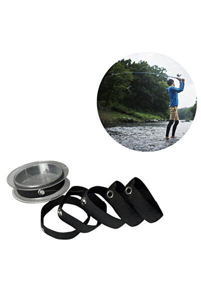 Choice حزام بكرة صيد أسود مكون من 6 قطع، حزام تحكم في خط الصيد، حامل خط الصيد...