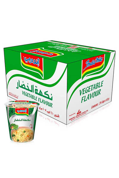 İndomie نودلز كوبية بنكهة الخضار، 24 × 60 جم - عبوة من قطعة واحدة، V1600