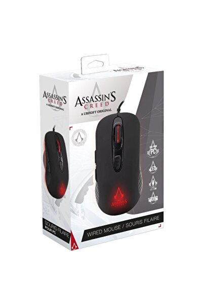 Ubisoft Mouse de gaming Assassin's Creed, 3600 DPI, 6 butoane, iluminare roșie, 100g