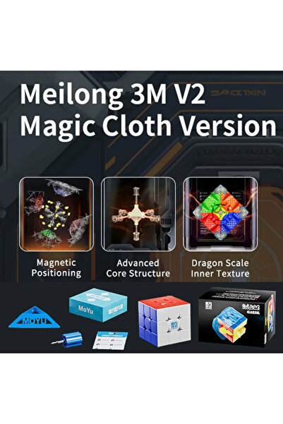 choice2 مكعب سحري مغناطيسي 3M V2 3X3 بالأشعة فوق البنفسجية من مويو ميلونج 3M V2 3X3، مكعب سرعة احترافي 3X3X3، فيدجيت تي