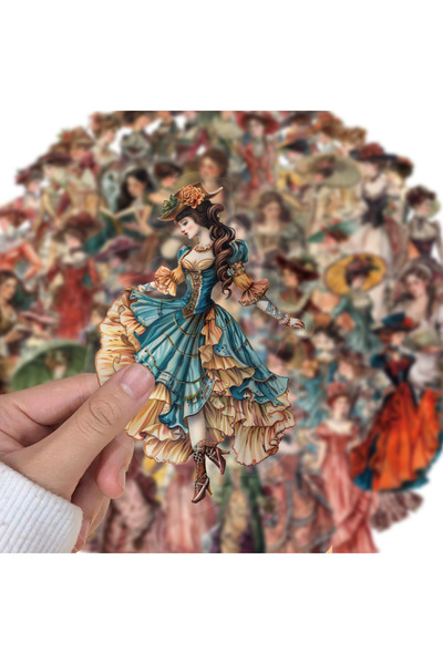 Choice1 50 قطعة 10/30/50 قطعة مجموعة ملصقات العصر الفيكتوري الشفافة المقاومة ...