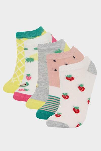DeFacto Girl's 5-Piece Cotton Booties Socks F7117A8Ns