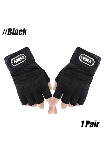 Choice قفازات رفع الأثقال الرياضية مقاس كبير باللون الأسود مع لفافة معصم لحما...