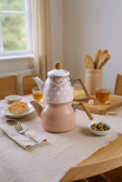 Bambum Unique Bamboo Handle Teapot Set Pink