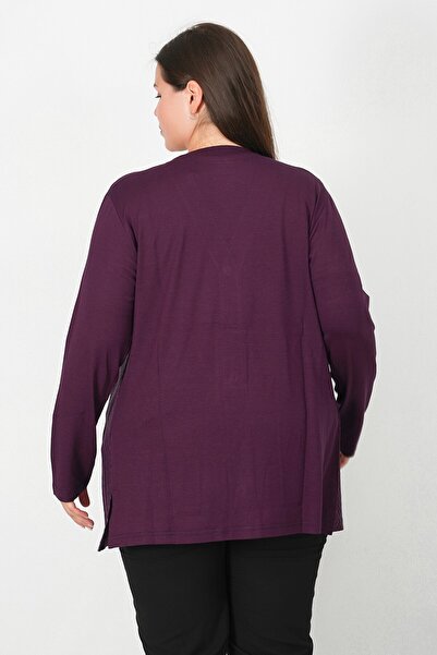 Lanze Mercerized Leather Print Patterned Buttoned Cardigan