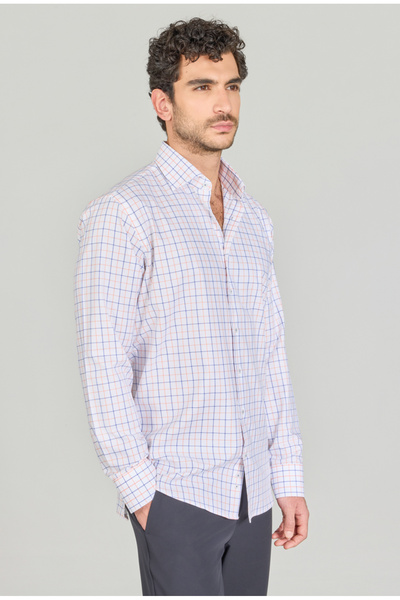 Bisse Regular Fit İtalyan Yaka Cepsiz Turuncu Erkek Gömlek