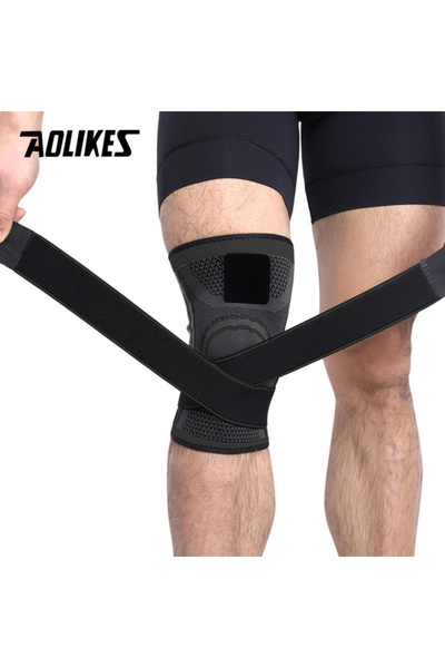 Aolikes واقيات الركبة مقاس XL أسود قطعة واحدة، دعامات رياضية لدعم الركبة للرج...