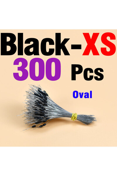 Choice أسود بيضاوي XS MNFT 300 قطعة/عبوة من خيط صيد سيليكون سدادات فاصولياء ا...