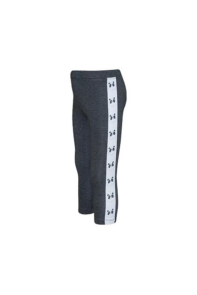 LOVETTI Gray 5 Girls' Hooded Side Panda Printed Leggings