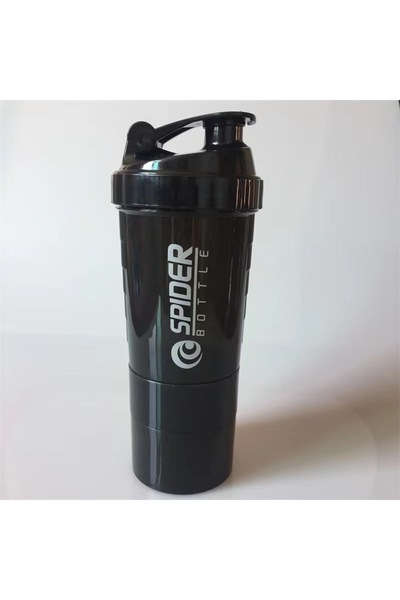 Choice black 1pc Protein Shaker Bottle Portable 16oz Powder Shake Cup 3 Layers Shaker Protein Bottle Suitab