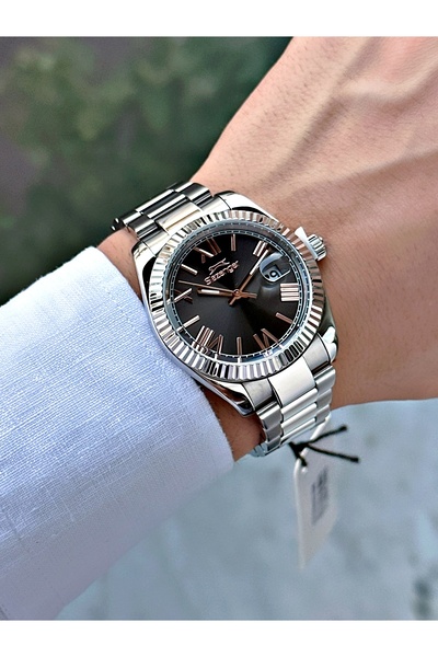 Slazenger 10 Atm Waterproofness Steel Cord Steel Case Men Wrist Watch with Calendar 2508.01Mr