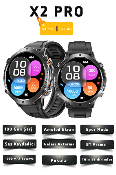airteknoloji X2 Pro Akıllı Saat Iphone Ve Android Tüm Telefonlara Uyumlu Akıl...