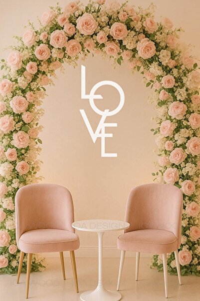ioadesign LOVE - Ahşap Dekoratif Duvar Yazısı - Söz / Nişan / Nikah / Düğün O...