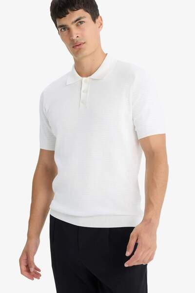 DeFacto Standard Fit Polo Neck Knitwear Short Sleeve T-Shirt F4947Ax25Au
