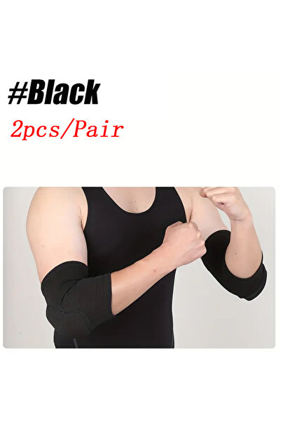 Choice M (80-100) أسود قطعتين دعامات كوع قابلة للتنفس سميكة من الإسفنج كم ضغط للكوع للرياضة Vo