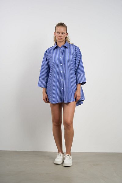 HANIQA Plus Size Casual Striped Summer Shirt – Pink