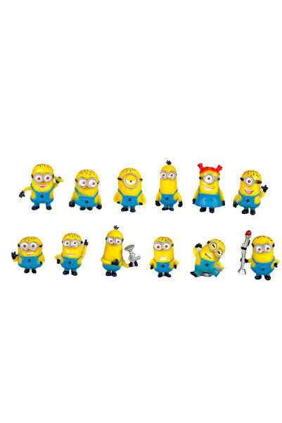 Choice Yellow 12Pcs/Set kawai Miniones Figurines Toys 3D Eye Despicable Miniones Action Figures Classic Toy