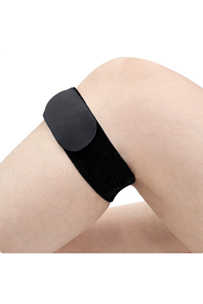 Choice حزام تثبيت الركبة الرياضي الأسود قطعة واحدة - دعم وتر الرضفة لركبة الق...
