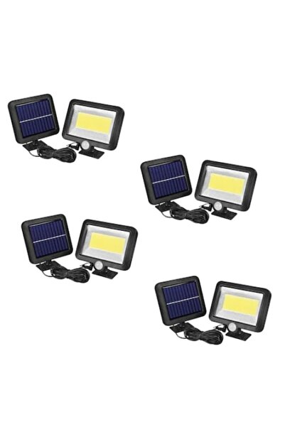 FOXMAG24 Set 4 lămpi solare cu panou separat, 100 LED-uri, senzor de mișcare,...