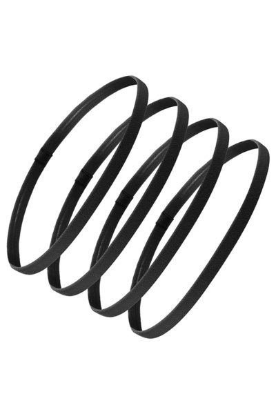 Choice 4pcs 4 Pieces Non-Slip Elastic Sport Headband Black Stretchy Hair Band Sports Yoga Running Headband