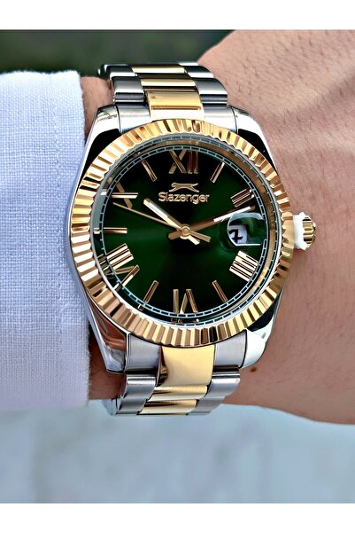 Slazenger With Calendar 10 Atm Waterproofness Steel Cord Steel Case Men's Wrist Watch 2508.02Mr