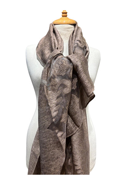 fiore fashion 2`Li Organza Shawl 170*70 Women's Shawl (Light Yellow and Moka)