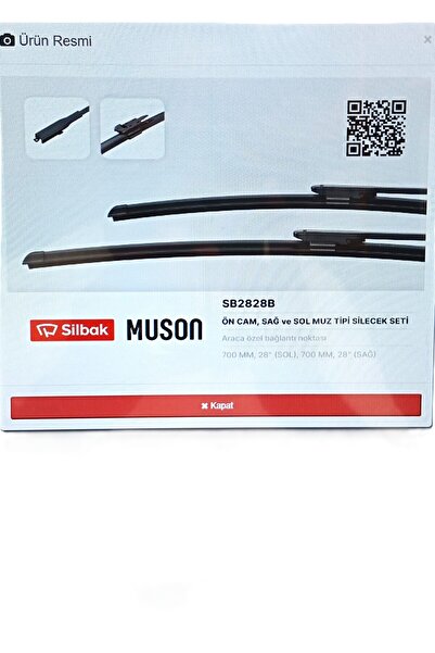 Silbak FORD MONDEO 2014- ÖN SİLECEK SÜPÜRGE TAKIMI MUZ TİPİ (SOL 700MM - SAĞ 700MM) -DC1J S17528 AA-SB2828B